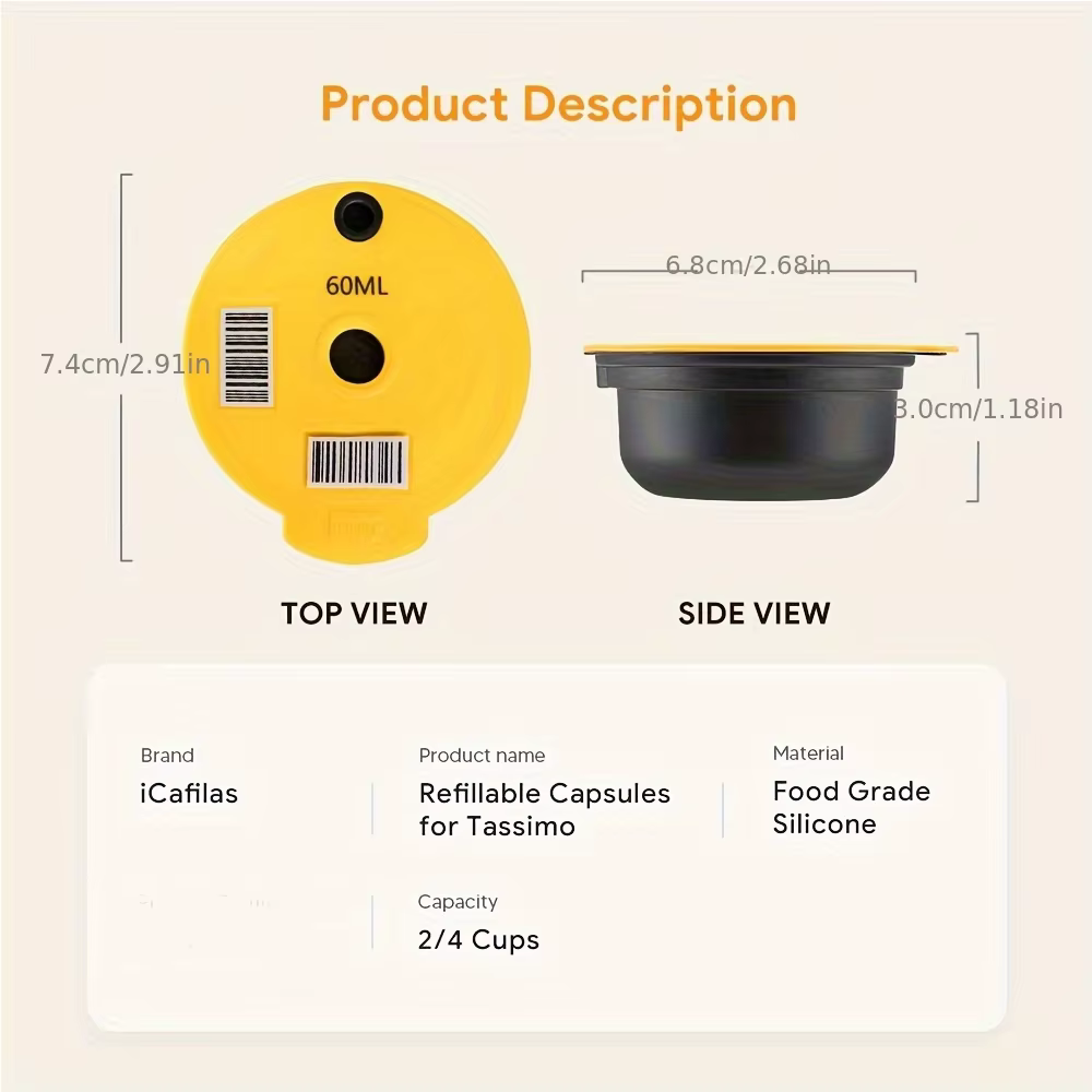 Icafilas pour Bosch Tassimo Capsule de café réutilisable 60/180/200/220 ML dosette