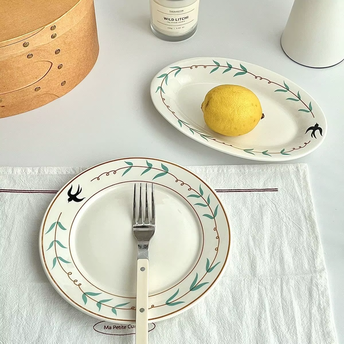 Assiette en céramique rétro japonaise