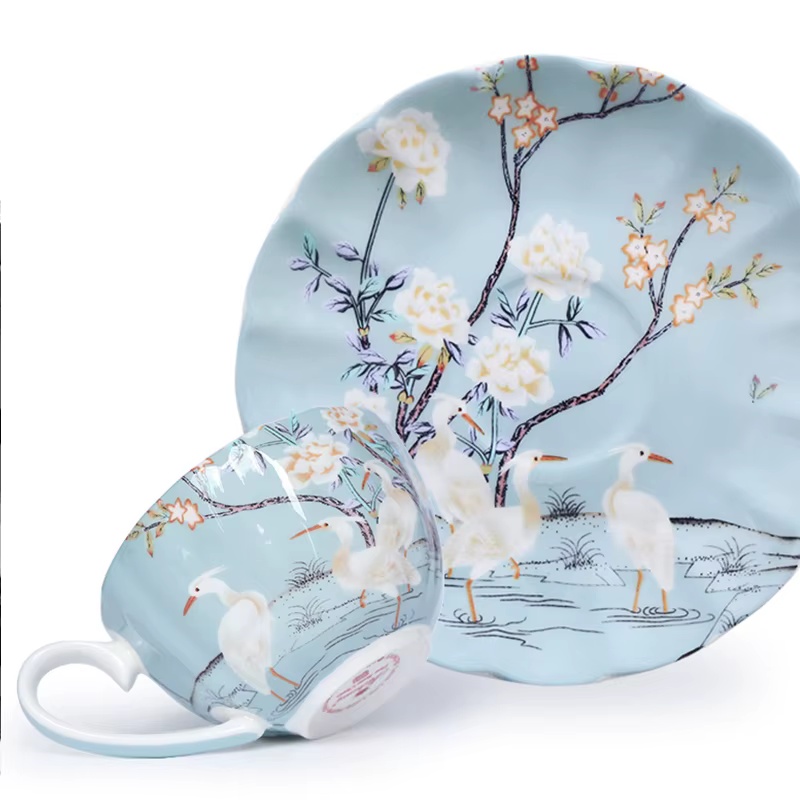 Tasse à café de style britannique et ensembles de thé de l'après-midi en porcelaine Sophia