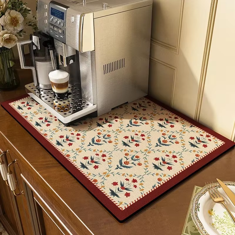 Tapis cuisine Égouttoir Absorbant pour le vaccage de la Vaisselle