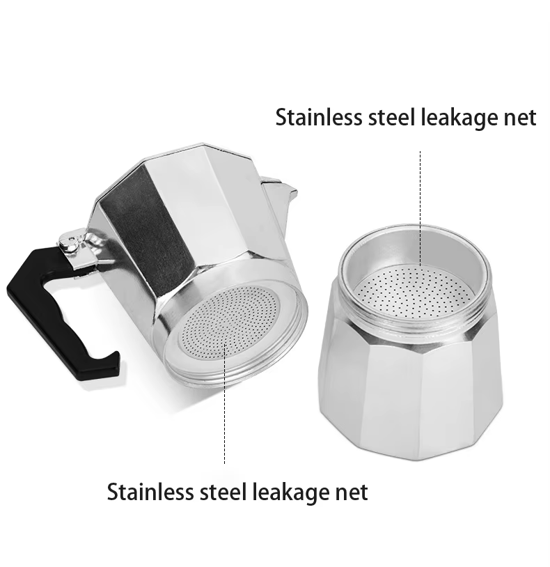 Cafetière Moka en aluminium octogonale