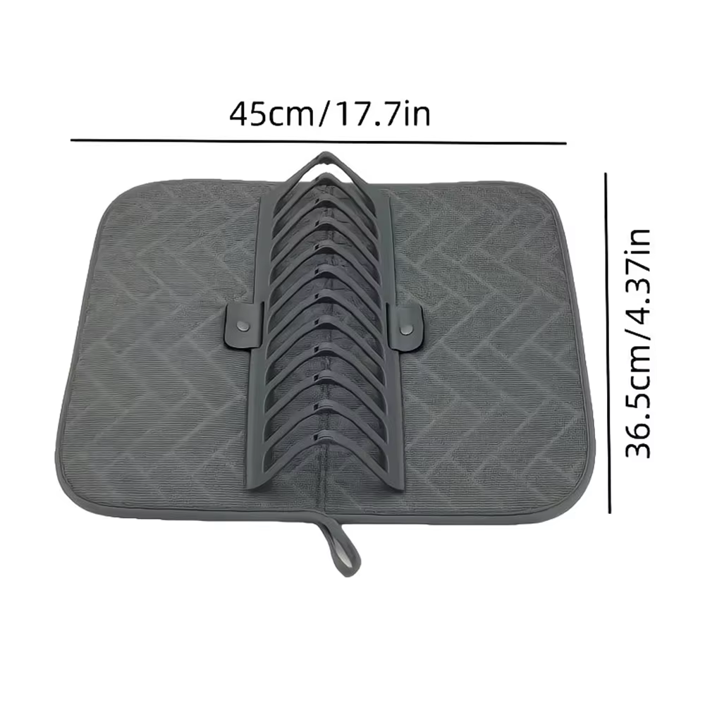 1 pièce Tapis et support de séchage de vaisselle pliable robuste avec économiseur d'espace pour comptoir