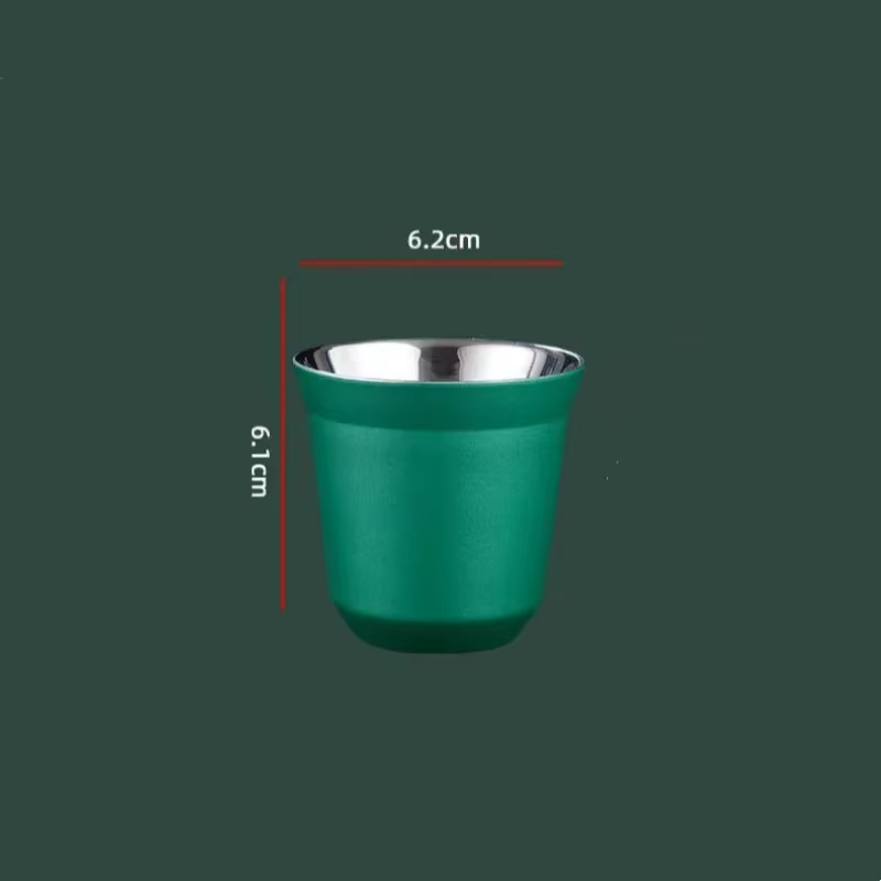 Ensemble de tasses à expresso en acier inoxydable 80ML