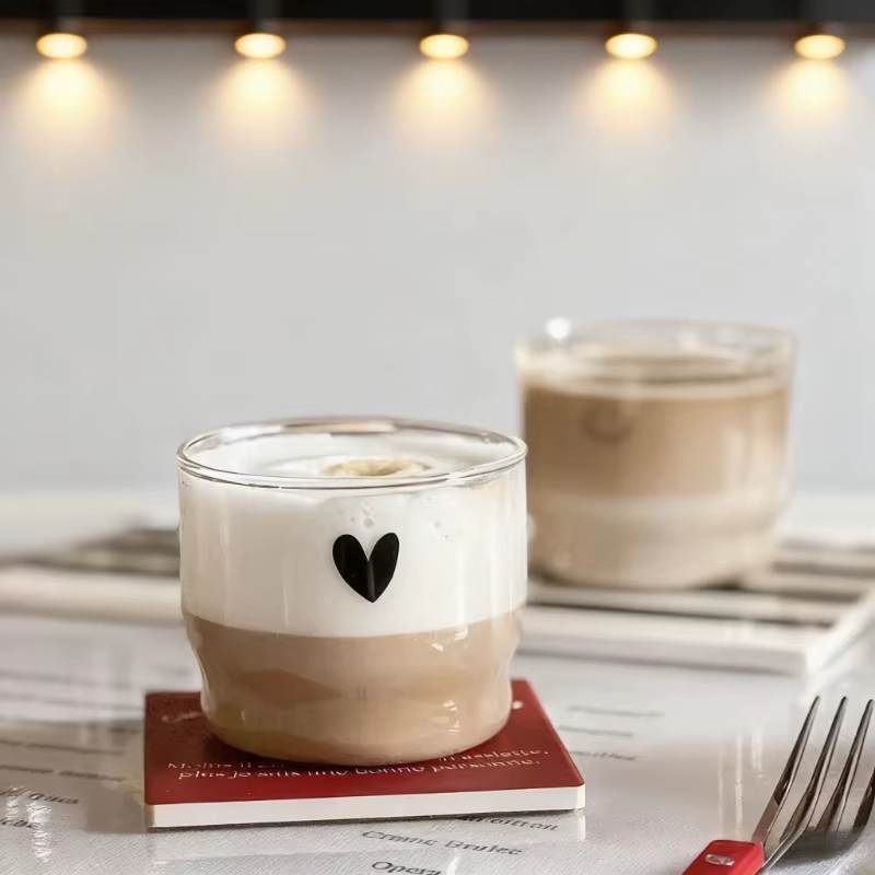 Tasse en verre murale Love/Happy de 300ml