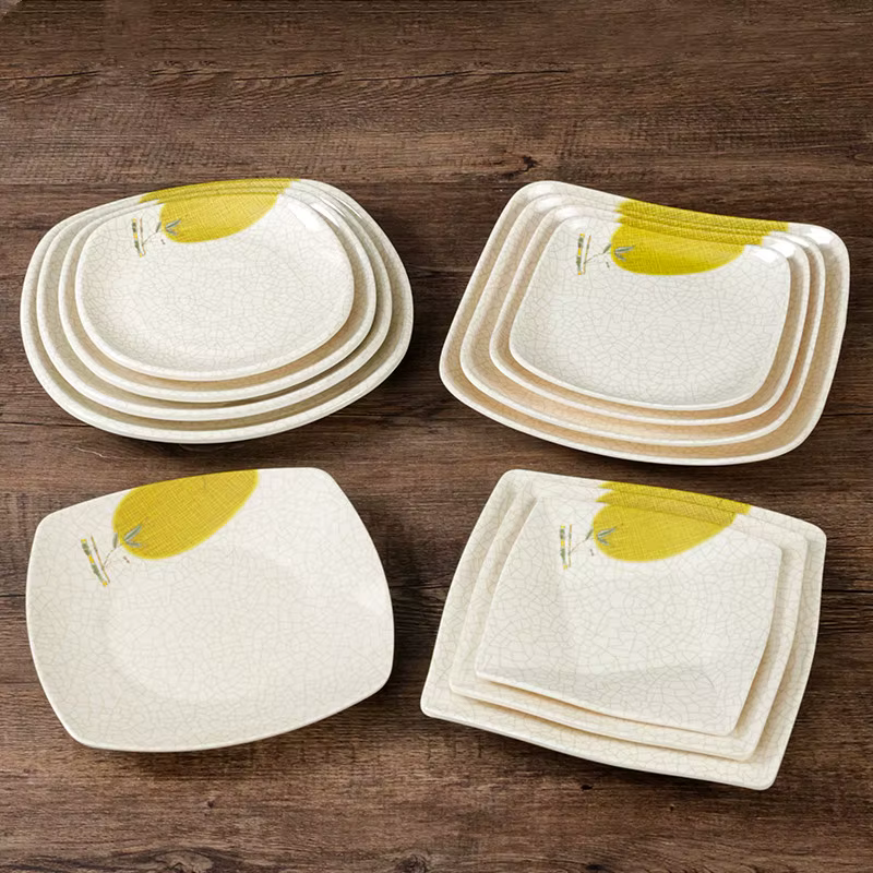 Assiette carrée en mélamine de haute qualité