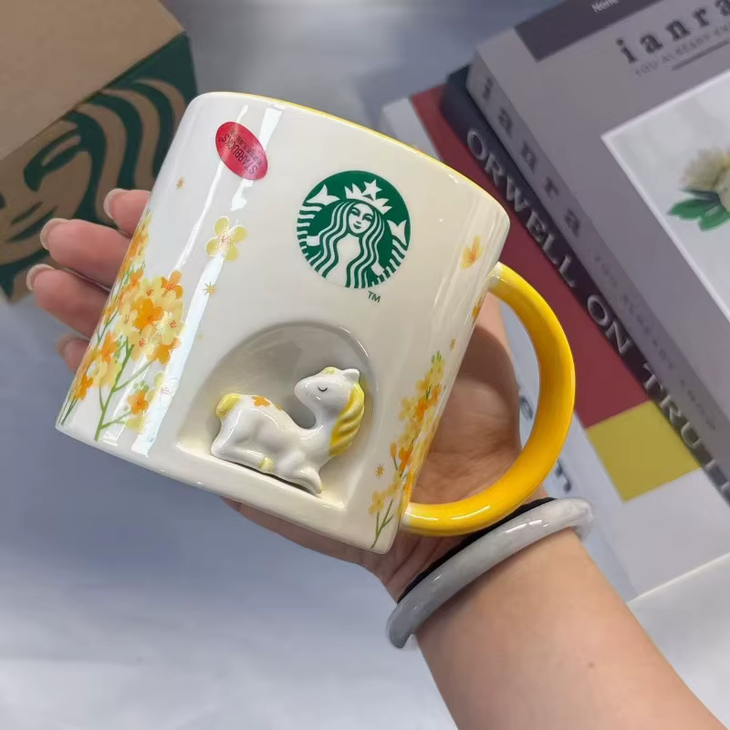  Mug en céramique Starbucks 355 ml avec figurine de poney 3D