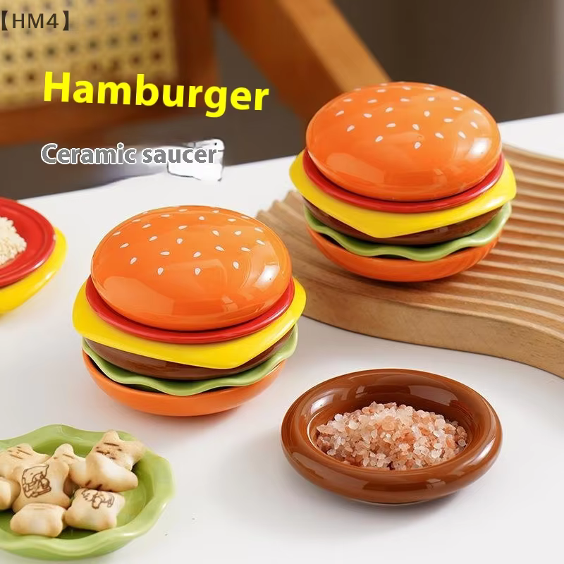 MaveraHM4 Conjunto d'assiettes à hamburger empilables Burger 6 couches assiette à dîner