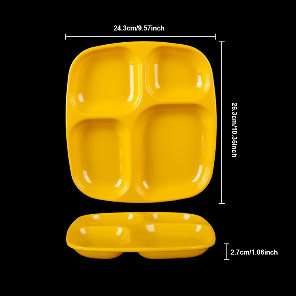 Assiette à Compartiment à Quatre Grilles