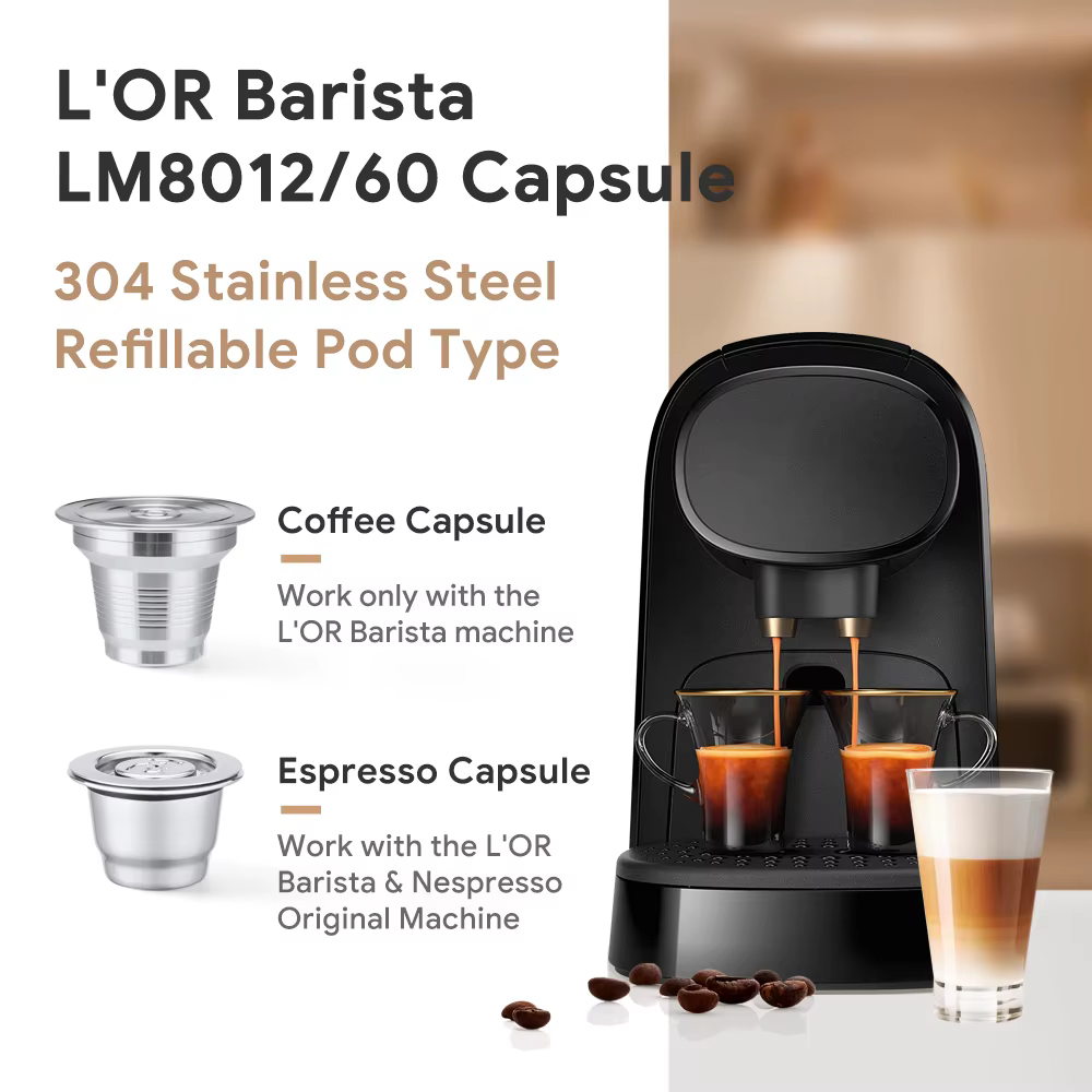 Capsule rechargeable et réutilisable pour Philips LM8014 / 60 L'or Barista