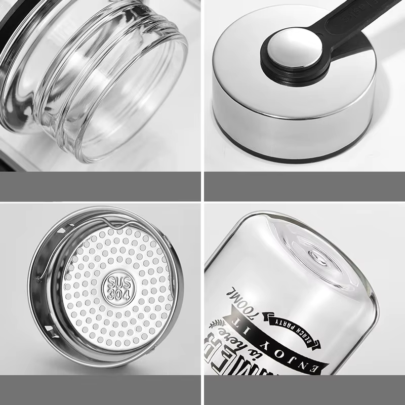 GIANXI 400/2000ML tasse en verre Transparent avec filtrage tasses à café de grande capacité avec couvercle ustensiles