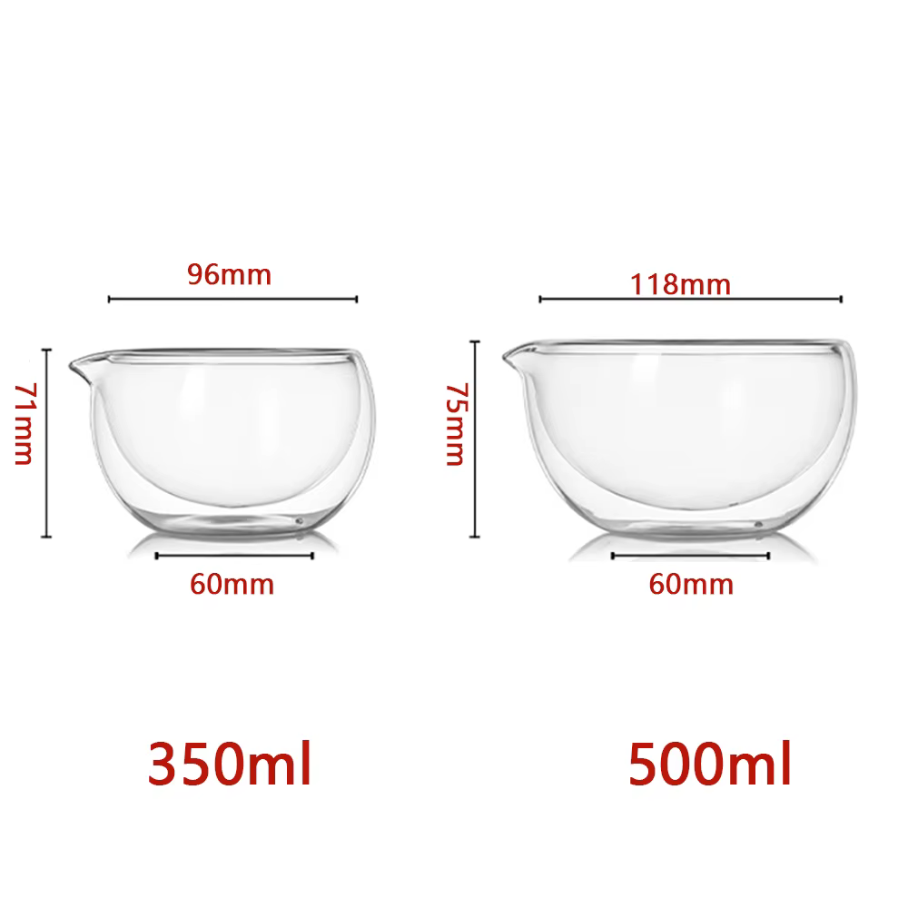 Bol en verre borosilicate à double paroi YWDL avec bec verseur