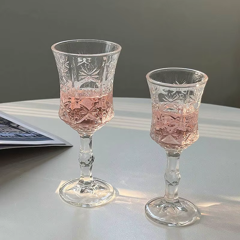 2 pièces ustensiles à vin verres à Champagne 50 ml/100 ml verre à vin rouge de Style français Vintage Relief tasse