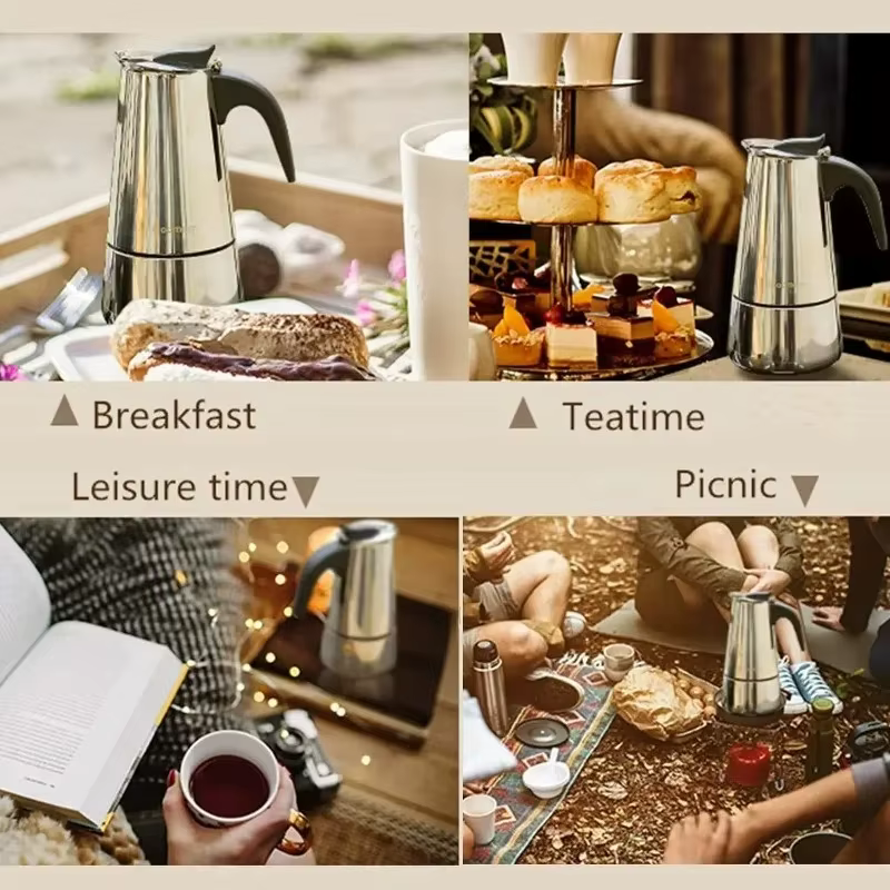 Cafetière Moka 2 Tasses en Acier Inoxydable