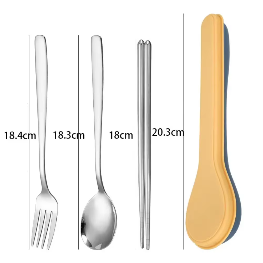 Ensemble de couverts portables avec étui de rangement
