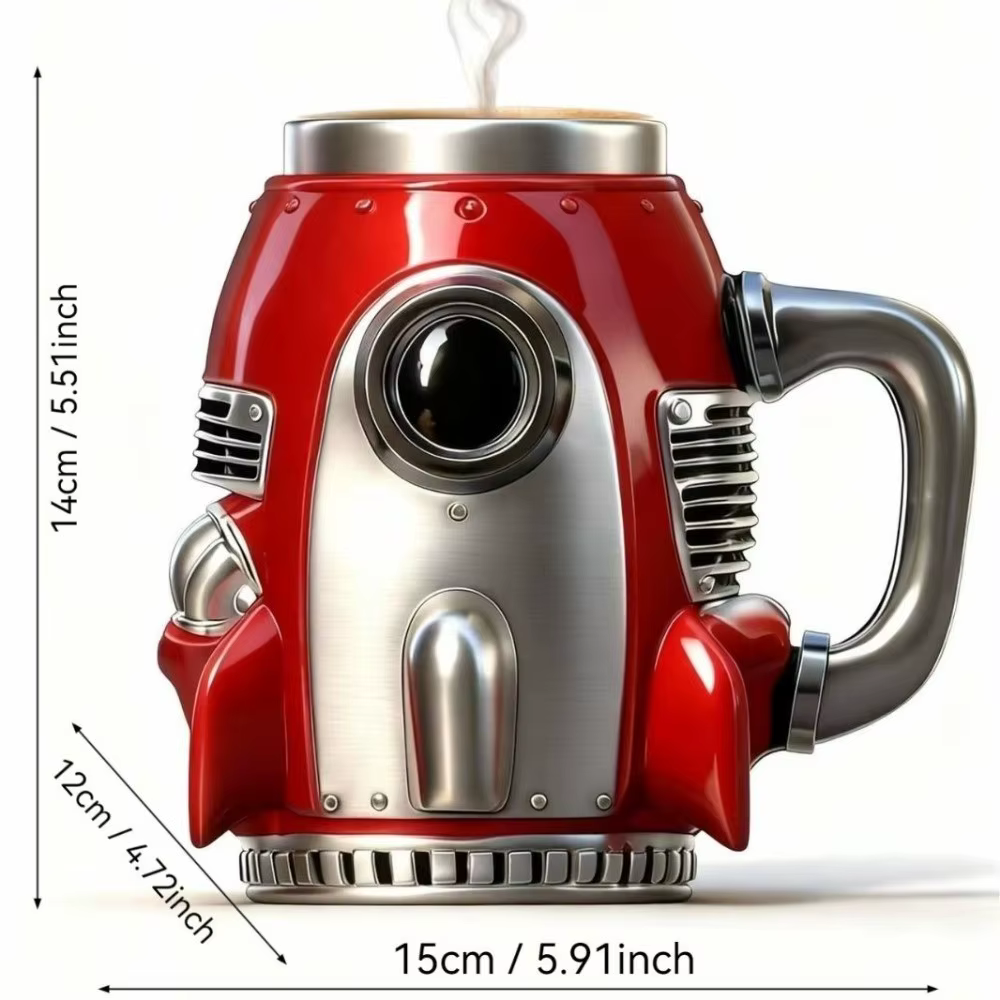 Mug à café design fusée spatiale 3D