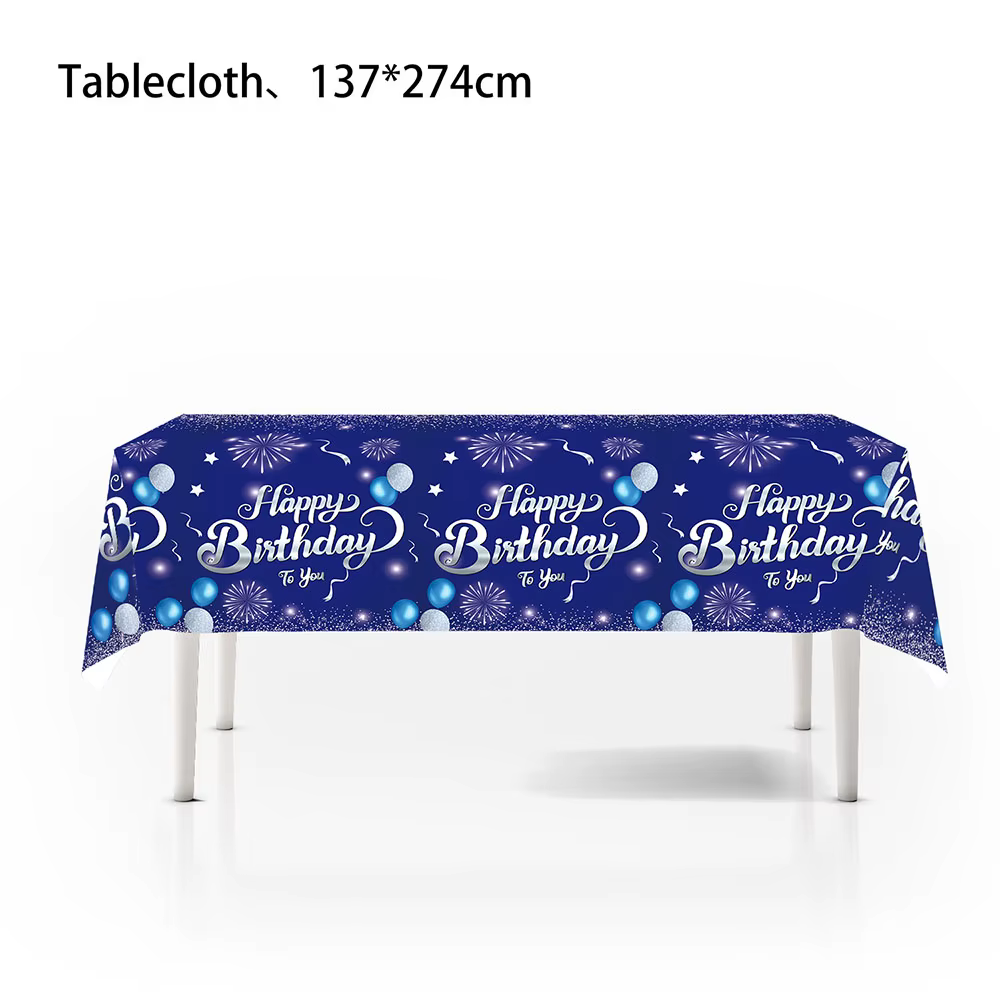 Vaisselle de fête d'anniversaire bleue