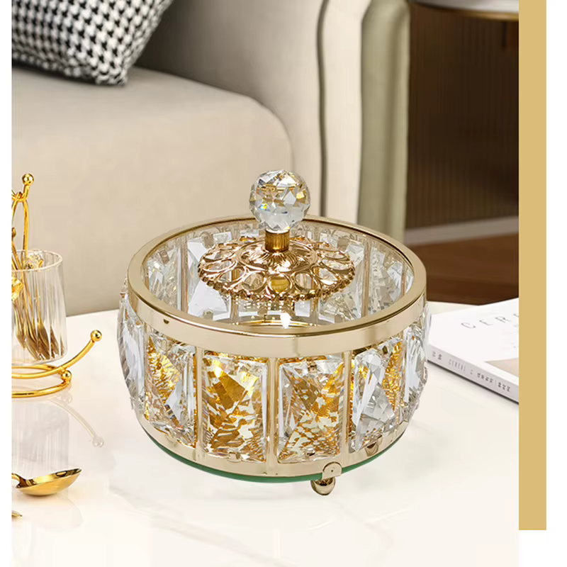 Bol à fruits en verre de cristal de luxe européen avec couvercle
