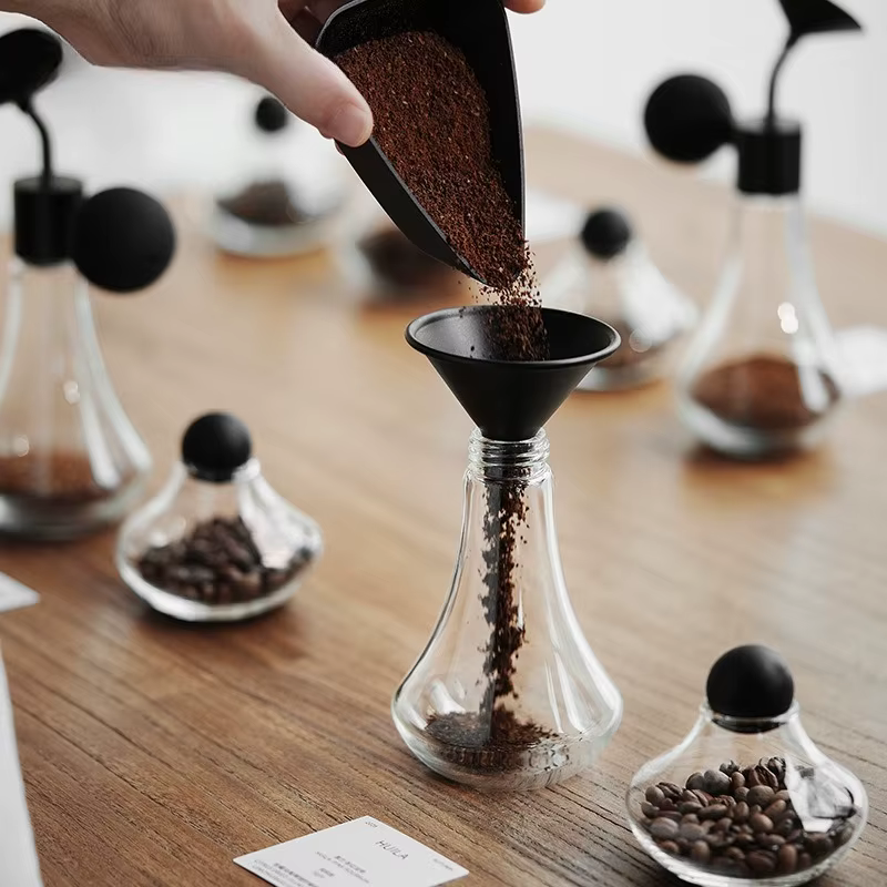 Bouteille testeur d'arômes de café en verre