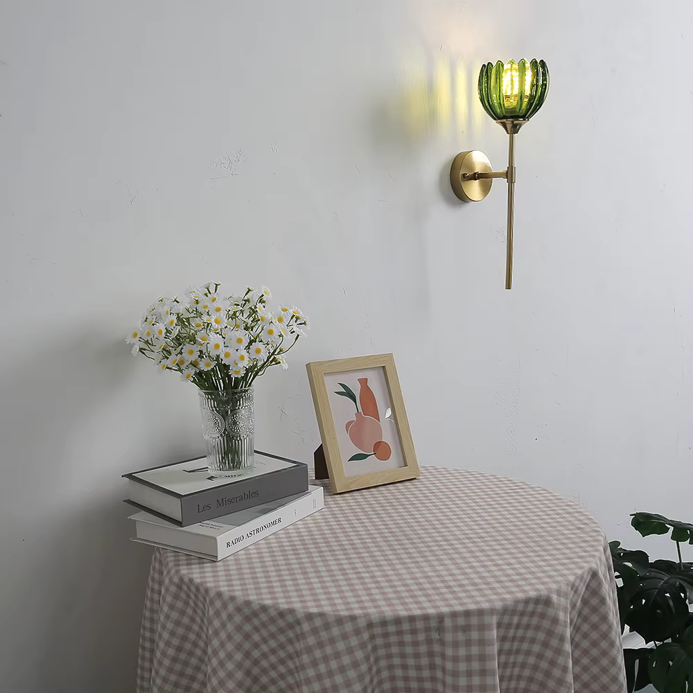 Applique murale led en verre de couleur moderne, luminaire décoratif d'intérieur, idéal pour une chambre à coucher, un salon, une salle à manger ou une table de chevet