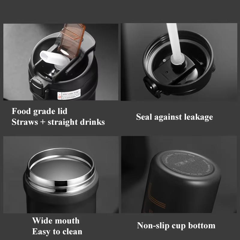 Tasse à café thermique avec paille