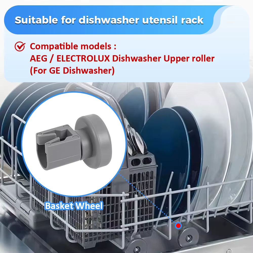 Roue de panier supérieur pour lave-vaisselle, 8 pièces, pour Aeg, Electrolux, favori, privilège, Zanussi, Kits de roues supérieures pour lave-vaisselle