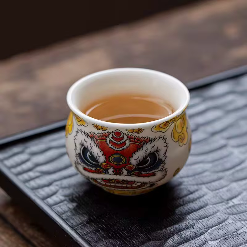 Tasse à thé chinoise danse du Lion