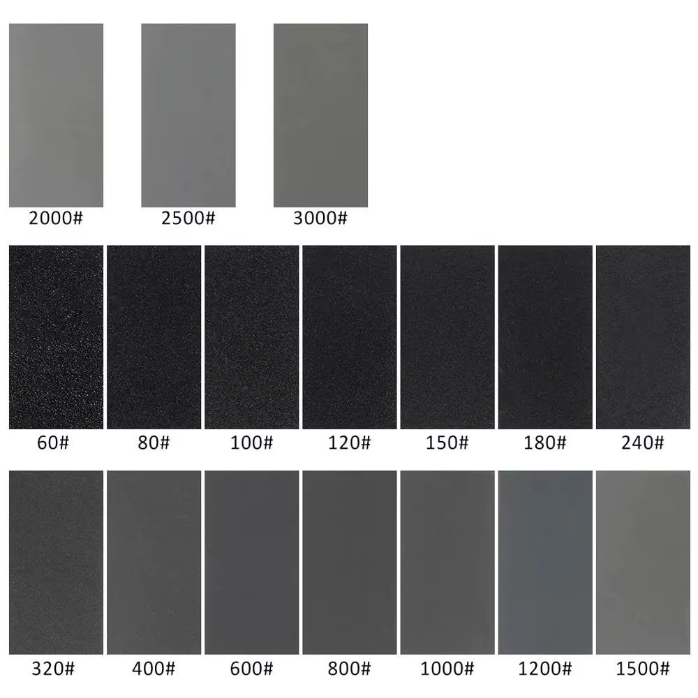 Lot de 5 papiers abrasifs humides et secs, grains 600/800/1000/1200/1500/2000/2500, pour métal, verre, céramique, bois, abrasifs, utilisation à l'eau/sèche