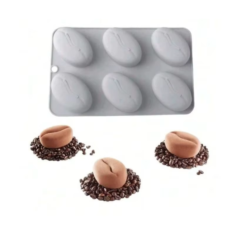 Moule en silicone à 6 cavités en forme de grains de café