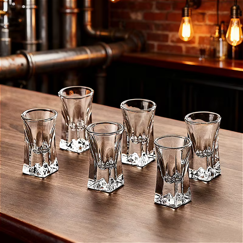 6 pièces ensembles de verres à vin exquis créatif Baijiu tasse Iceberg fond verre à vin