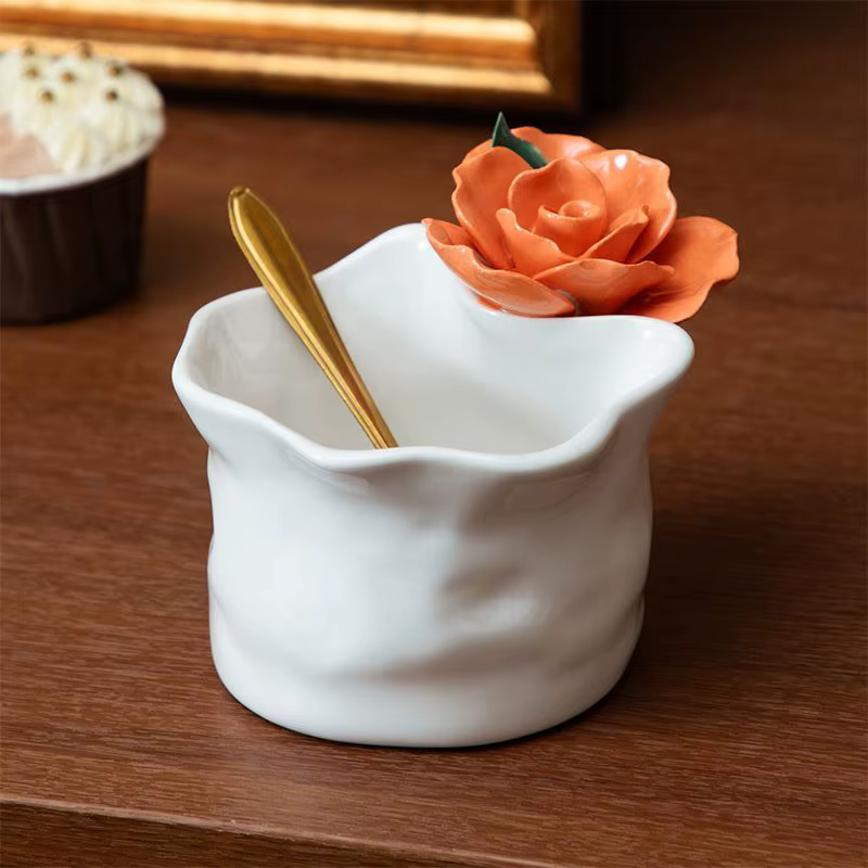 Tasse à café en céramique Rose faite à la main