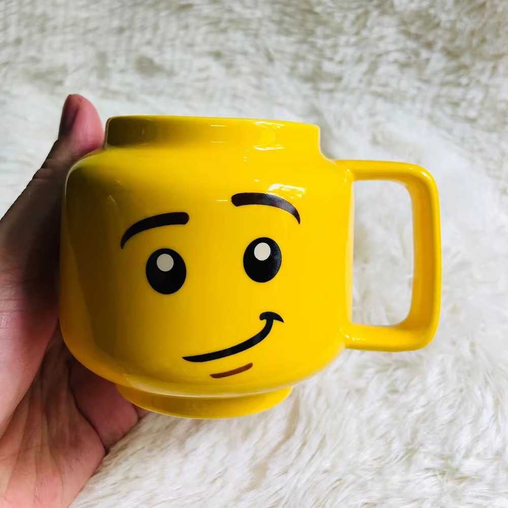 Mug en céramique avec visage souriant amusant - Cadeau de Noël mignon pour les enfants, tasse à boire idéale pour les enfants