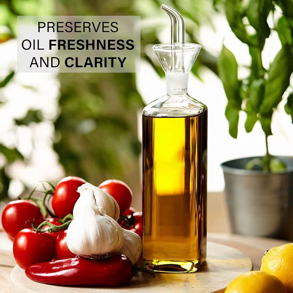 Distributeur d'huile et de vinaigre en verre - Bouteille anti-fuite et anti-goutte en borosilicate de haute qualité