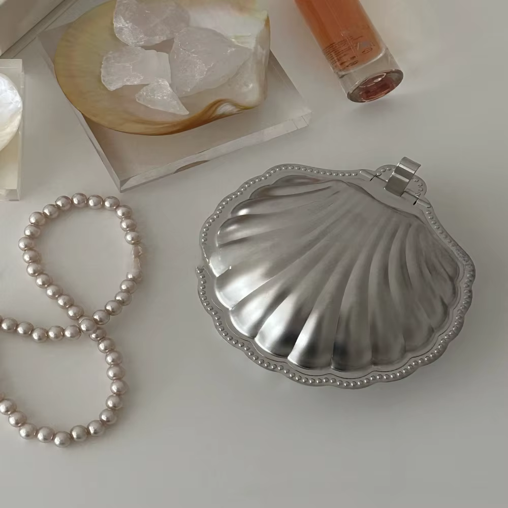 Plat à dessert en forme de coquille en acier inoxydable 304