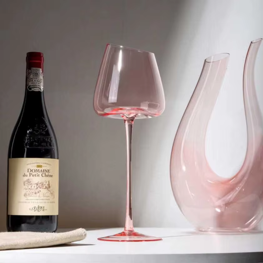 Ensemble de Verres à Vin Rouge Flamand Rose Français