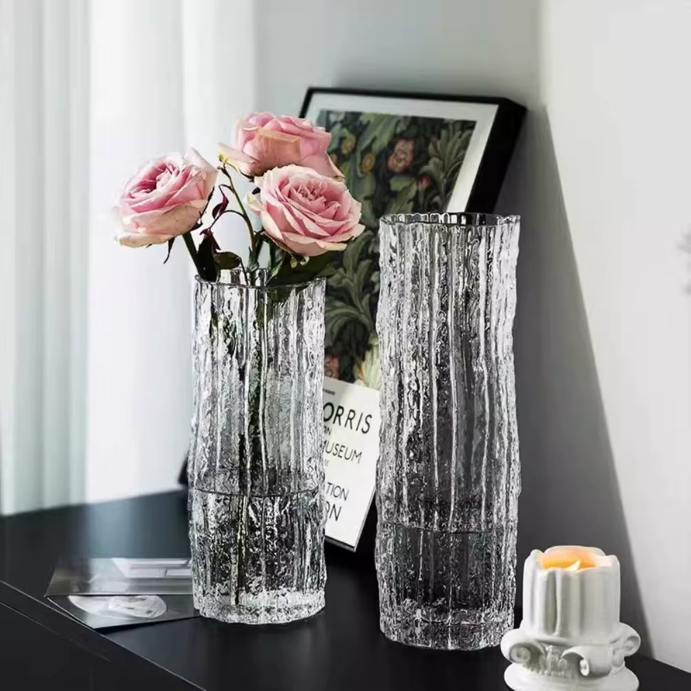 Vase de Glacier européen en verre Transparent
