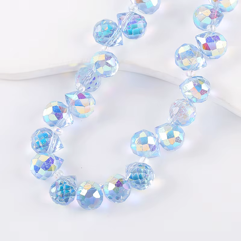 Perles en verre en forme de goutte d'eau scintillantes, motif fraise, trou horizontal, 8 mm, perles en vrac, fournitures pour la fabrication de bijoux DIY