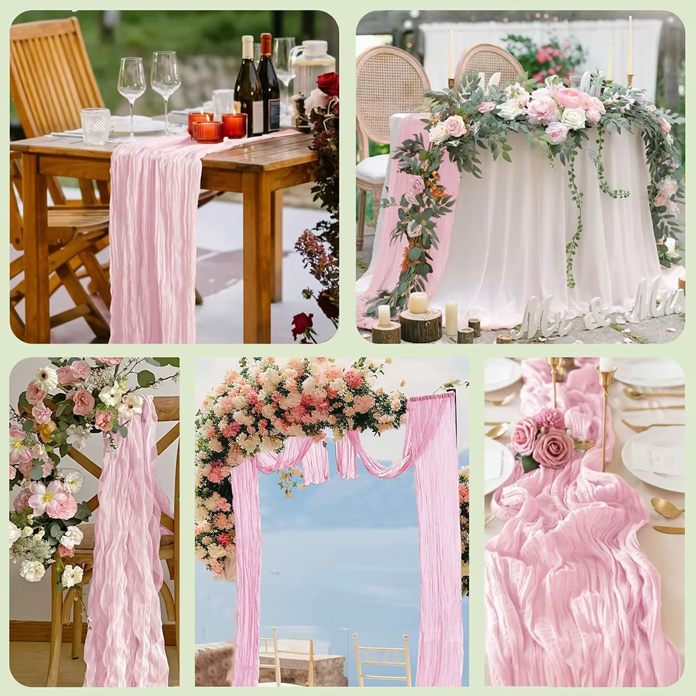 Chemin de Table en gaze transparente style Boho