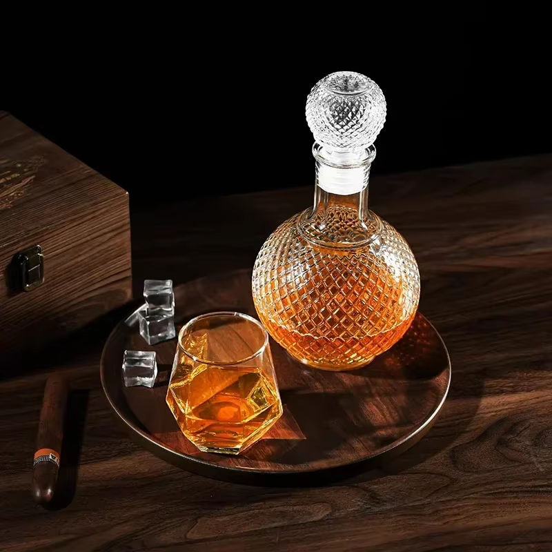 Carafe à liqueur en verre avec bouchon Globe hermétique