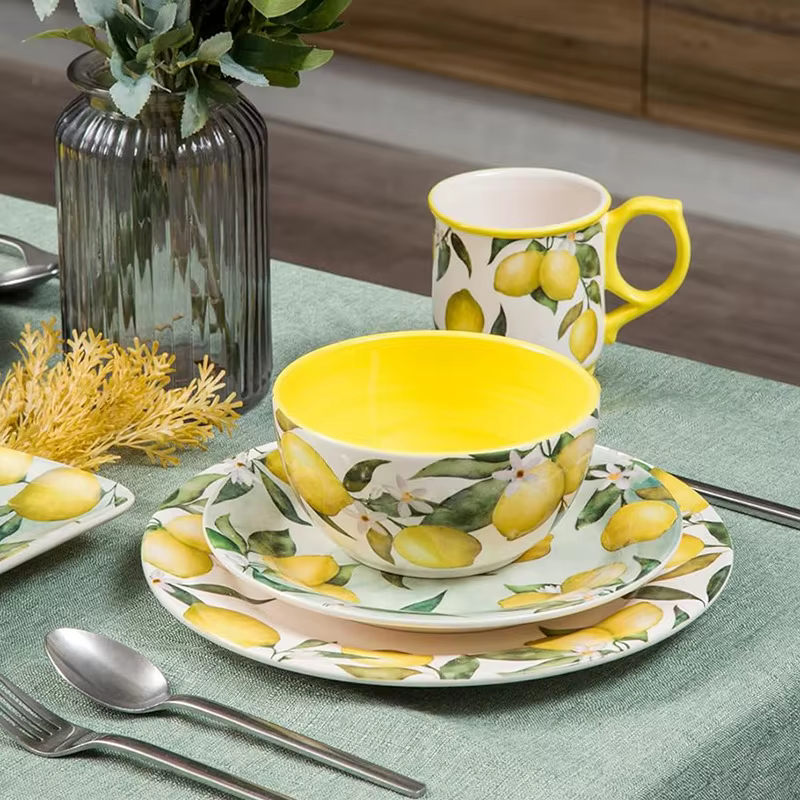 Assiette Créative en Céramique Style Citron pour Cuisine Maison