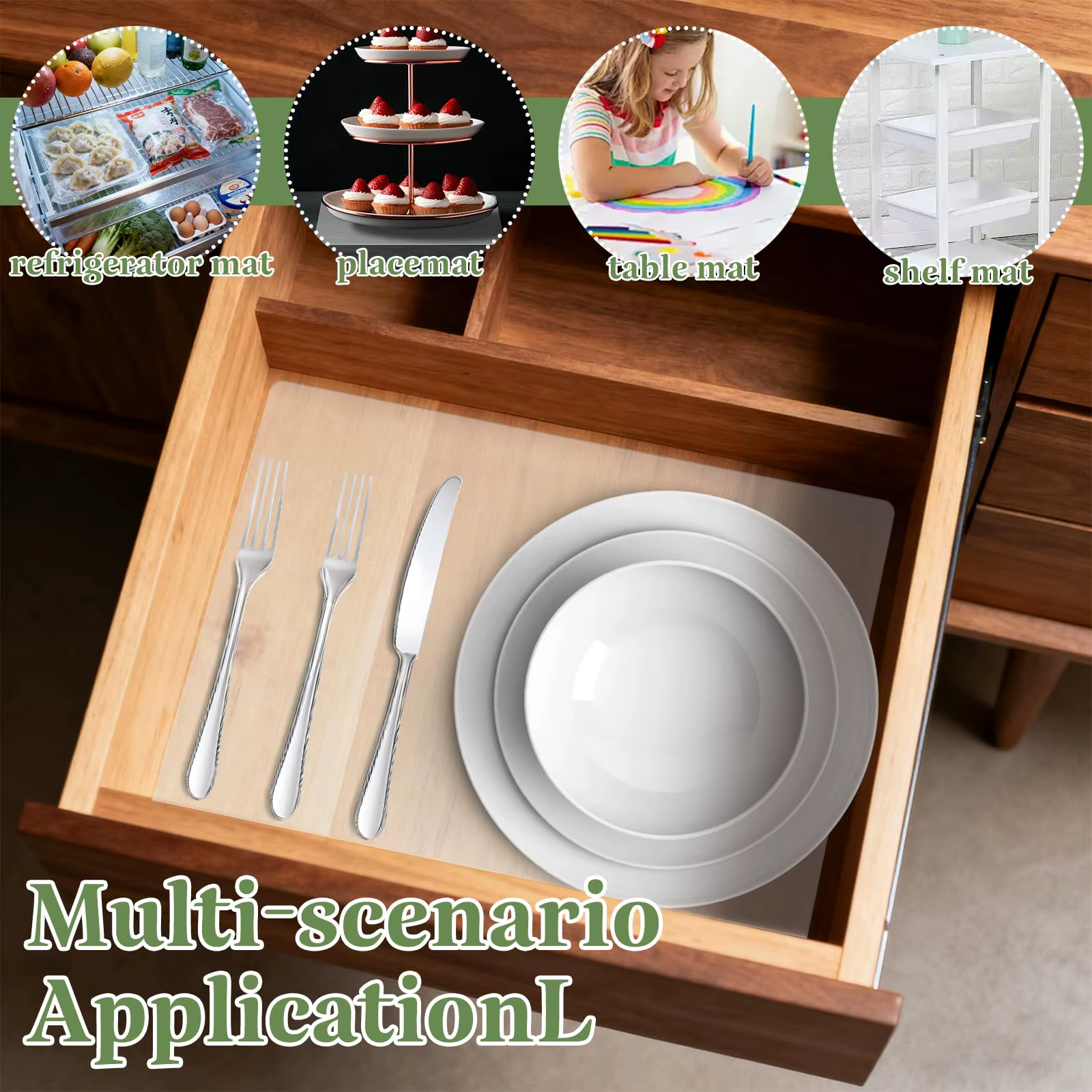 Ensemble de 4 sets de table en plastique transparent - Protection