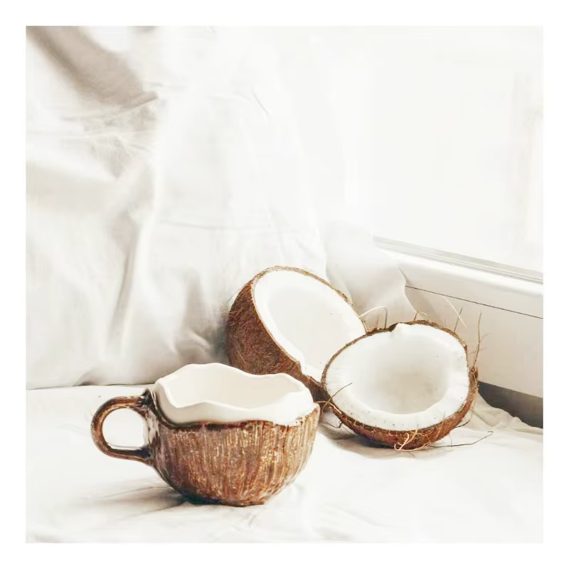 Tasse à noix de coco rétro pressée à la main