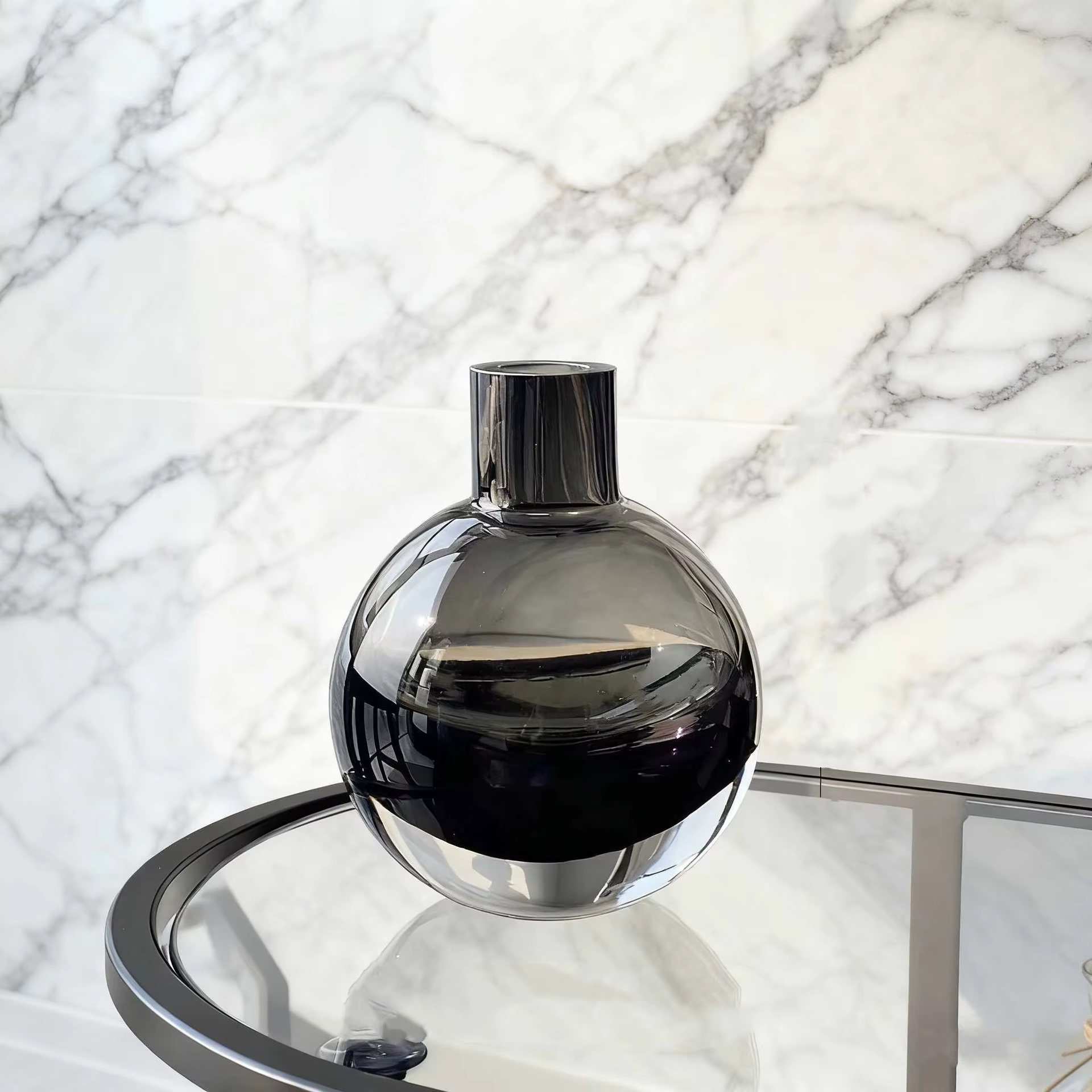 Vase en verre transparent, cercle géométrique, boule ronde, vase à fleurs, terrarium, accessoires pour arrangement floral, décoration de la maison