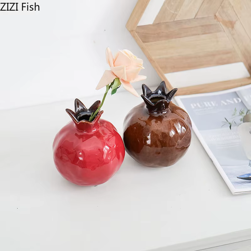 Vase à grenade en porcelaine brillante