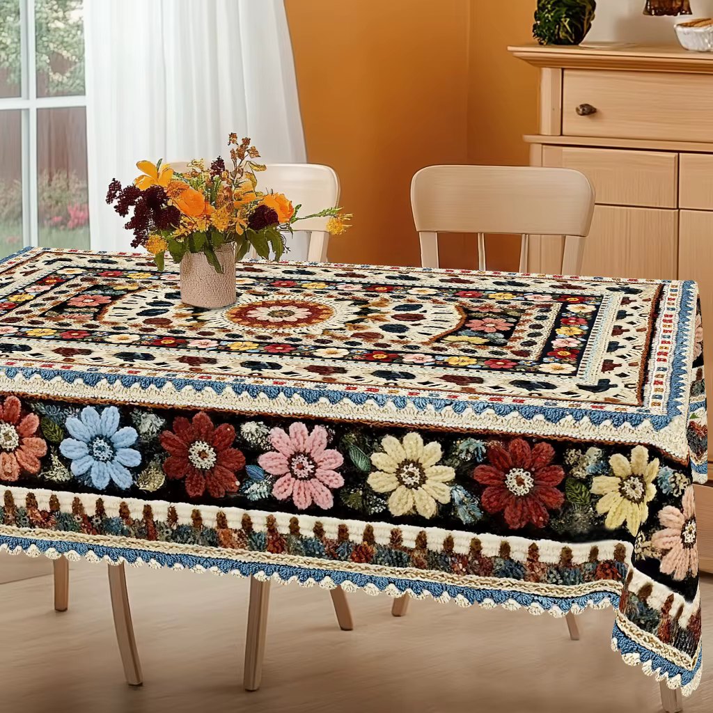 1 nappe de style bohème imprimée