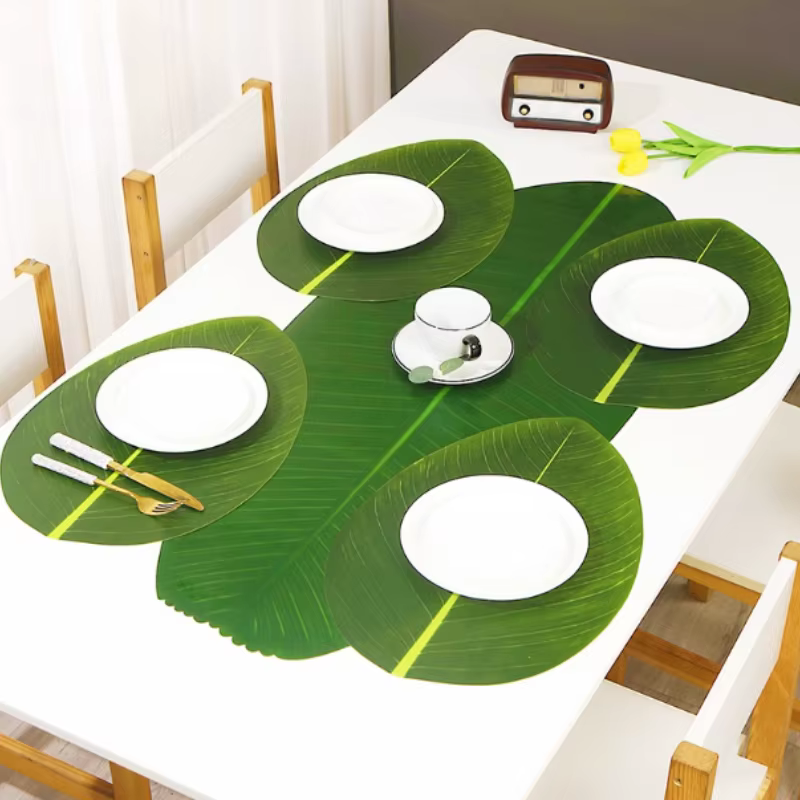 Napperon de beauté de plante verte simulée PEVA