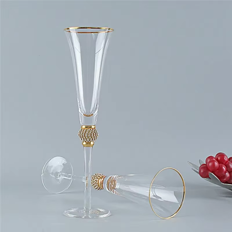 2 pièces/ensemble Phnom Penh verres à Champagne incrusté diamant verre à vin fête de mariage gobelet en cristal