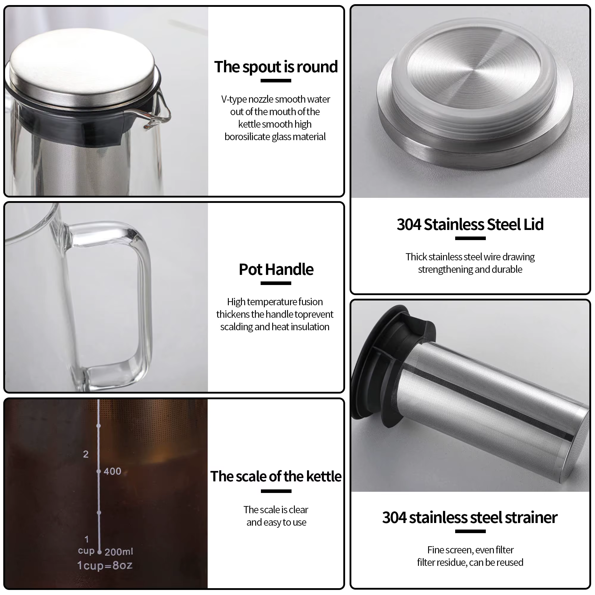 Leeseph Cafetière glacée hermétique à froid et infuseur à thé - Carafe en verre 1