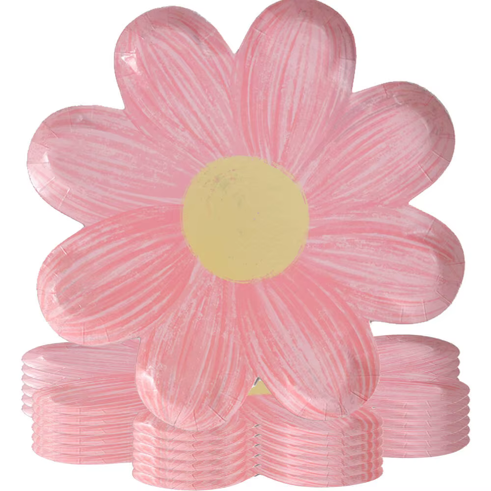 Assiettes jetables en papier fleur de marguerite