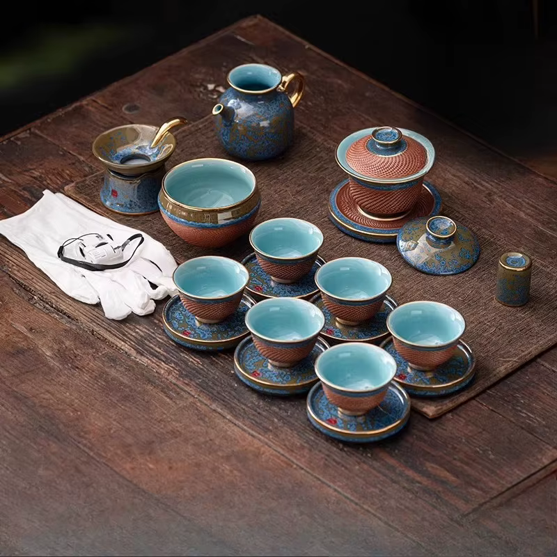 Plateau à thé en verre fait à la main