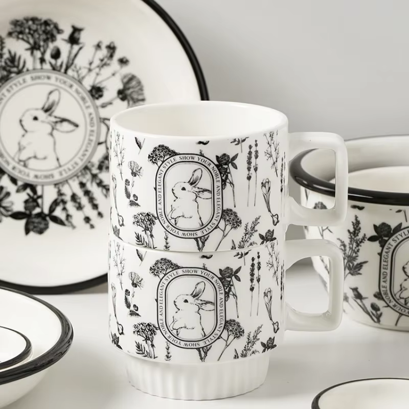 Tasses à café en céramique Animal Rabbit